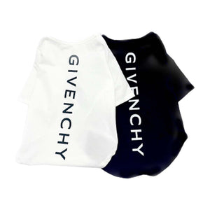 Black and white dog tees with GIVENCHY vertical logo Givenchy style comparison