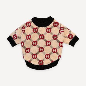 Hairmes H Monogram Knit dog sweater