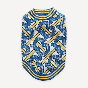 Monogram Stripe Trim Knit dog sweater inspired by Burberry