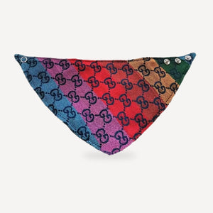 Rainbow Monogram dog bandana inspired by Gucci