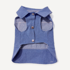 Triangle Badge Denim dog vest inspired by Prada view 3