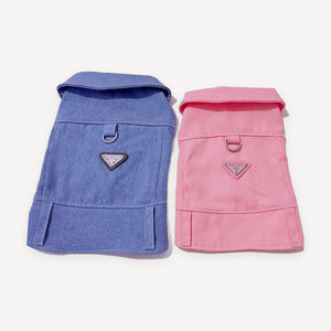 Triangle Badge Denim dog vest inspired by Prada view 5