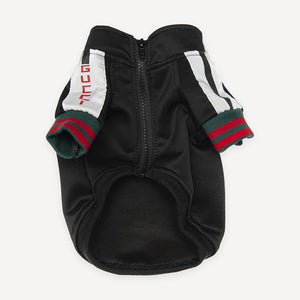 Web Stripe Zip Track dog jacket inspired by Gucci view 3