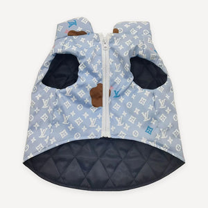Sky Blue Monogram dog vest inspired by Louis Vuitton view 2