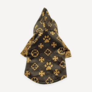 Paw Monogram Hooded dog jacket inspired by Louis Vuitton view 2