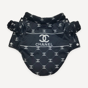 Logo Print Quilted dog jacket inspired by Chanel view 6