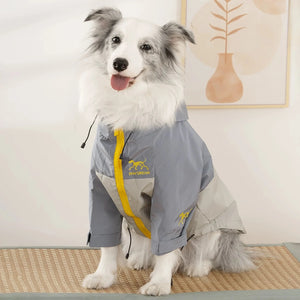 Bark'teryx Hooded Raincoat on a dog