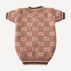 Monogram Button dog cardigan inspired by Gucci view 4