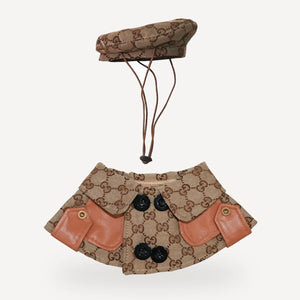 Monogram Cape dog beret inspired by Gucci view 2