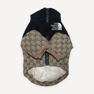 X Pawcci Monogram Zip dog jacket inspired by The North Face view 3