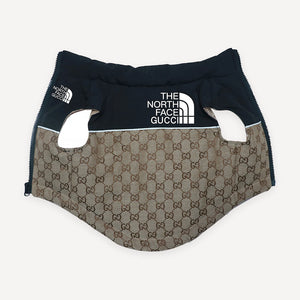 X Pawcci Monogram Puffer dog vest inspired by The North Face view 4