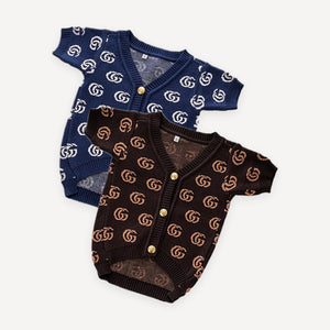 Brown Monogram dog cardigan inspired by Gucci view 4