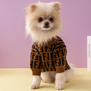 Furdi FF Mock Neck Sweater on a dog