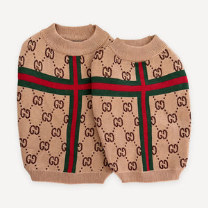 Web Cross Monogram Knit dog sweater inspired by Gucci view 4