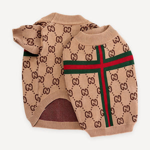 Web Cross Monogram Knit dog sweater inspired by Gucci view 5