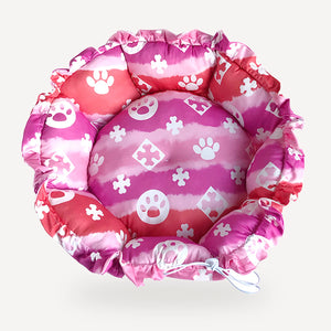 Pink Monogram Puffy Dog dog bed inspired by Louis Vuitton view 3