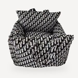 Monogram Square Dog dog bed inspired by Fendi view 2