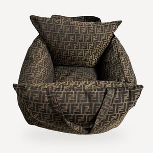 Monogram Square Dog dog bed inspired by Fendi