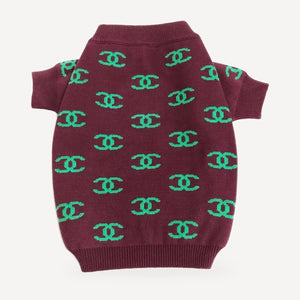 Chewnel Burgundy Logo Sweater product view