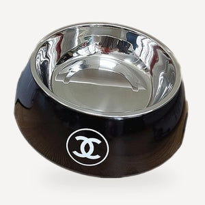 Logo Ceramic Dog dog bowl inspired by Chanel view 2