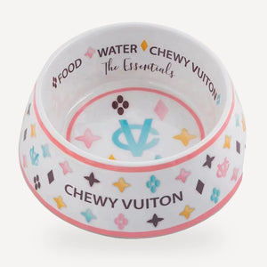Monogram Ceramic dog bowl inspired by Louis Vuitton