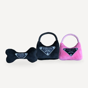Plush Bag & Bone Toy dog set inspired by Prada view 5
