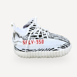 Zebra Stripe Plush dog toy inspired by Adidas view 2