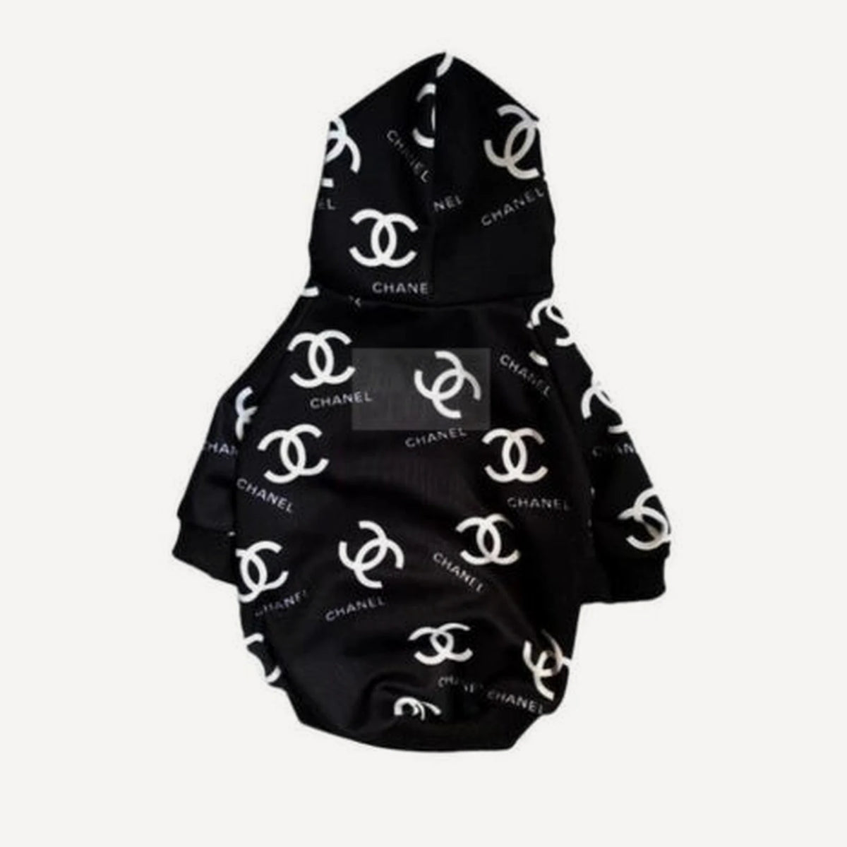 All Over Logo dog hoodie inspired by Chanel view 3
