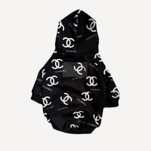All Over Logo dog hoodie inspired by Chanel view 3