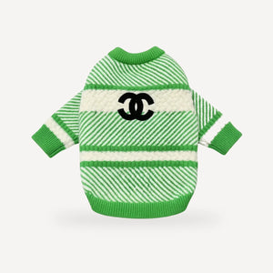 Logo Stripe dog sweater inspired by Chanel view 8