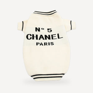 No. 5 Knit dog sweater inspired by Chanel view 5