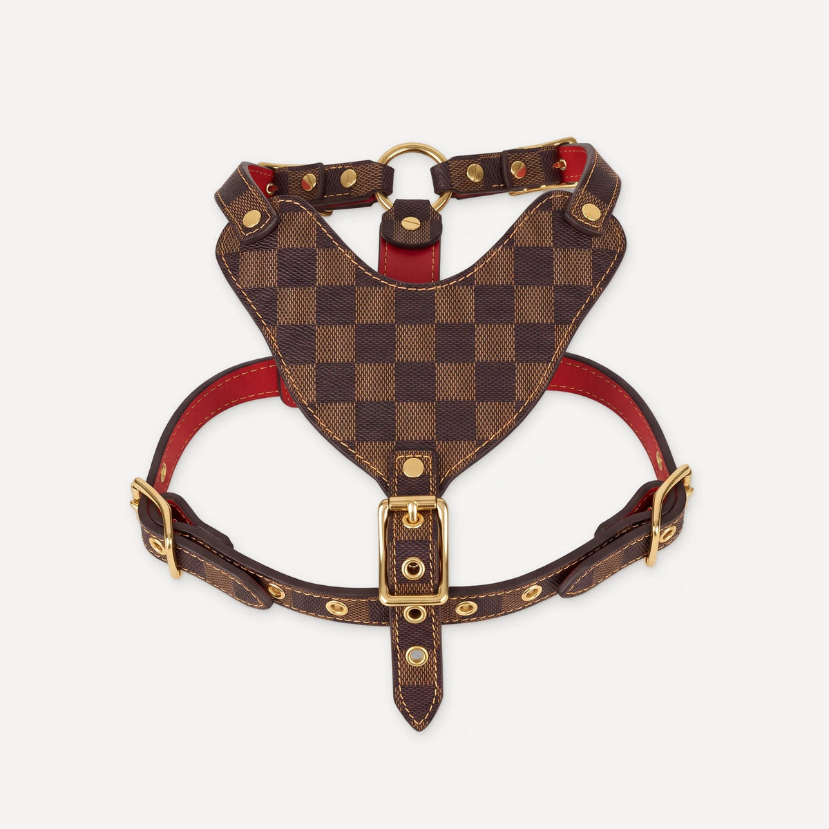 Check Leather Walking dog set inspired by Louis Vuitton view 3