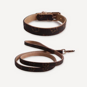 Signature Monogram Collar & Leash dog set inspired by Louis Vuitton view 5