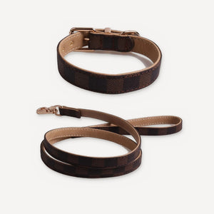 Signature Monogram Collar & Leash dog set inspired by Louis Vuitton view 6