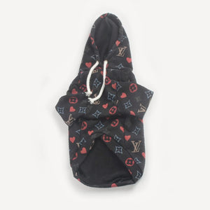 Monogram dog hoodie inspired by Louis Vuitton