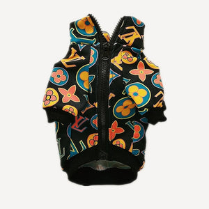 Multicolor Monogram dog jacket inspired by Louis Vuitton view 3