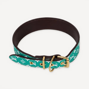 × Pupreme Gold Chain Leather Walking dog set inspired by Louis Vuitton