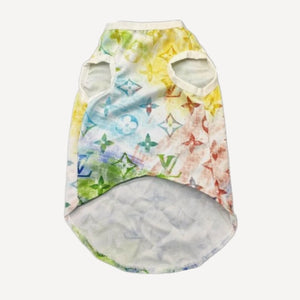 Vibrant Summer dog vest inspired by Louis Vuitton