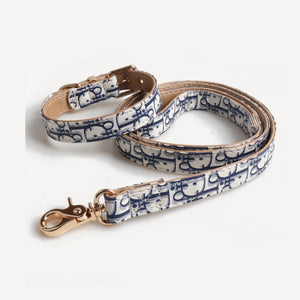 Collar & Leash dog set inspired by Dior view 2