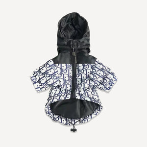 Oblique dog raincoat inspired by Dior view 11