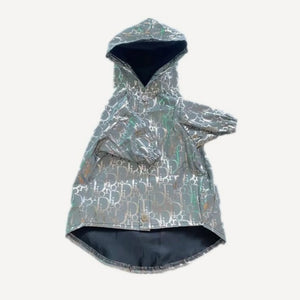 Reflective dog windbreaker inspired by Dior