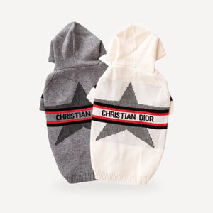 Star Knit dog sweater inspired by Dior