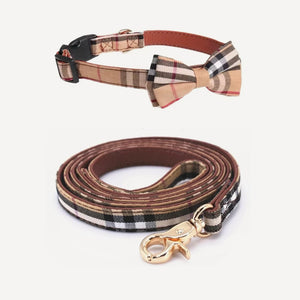 Bow Collar dog leash inspired by Burberry
