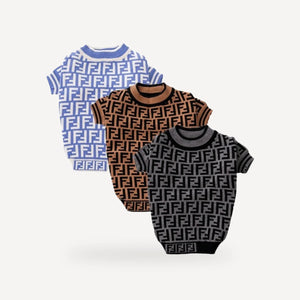 Graphic dog sweater inspired by Fendi view 7