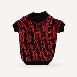 Jacquard dog sweater inspired by Fendi view 7