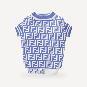 Zucca dog sweater inspired by Fendi view 3