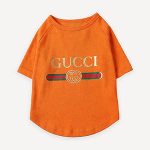 Pawcci Logo Web Stripe dog tee inspired by Gucci view 12