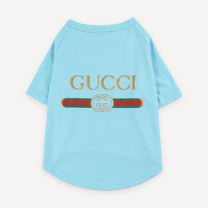 Pawcci Logo Web Stripe dog tee inspired by Gucci view 13