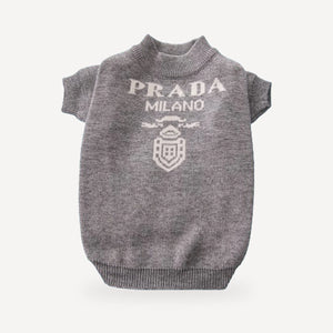Monochrome dog sweater inspired by Prada view 3