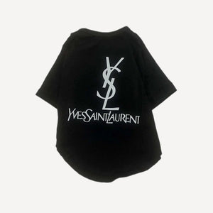 Pup Saint Laurpaw Logo dog tee